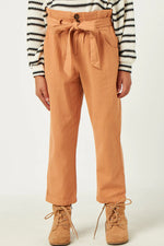Load image into Gallery viewer, Girls Pleated Waist Pant with Belt
