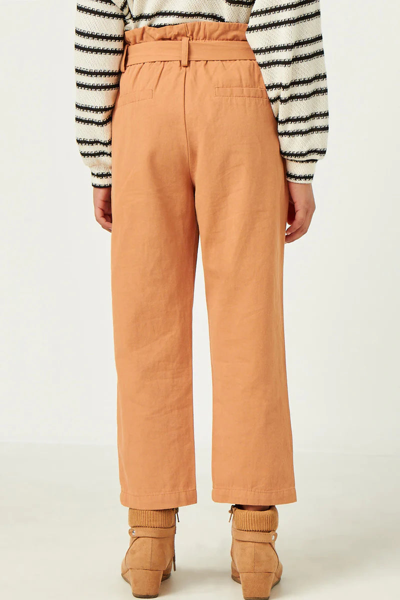 Girls Pleated Waist Pant with Belt