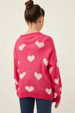 Load image into Gallery viewer, Fuchsia Heart Sweater
