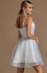Load image into Gallery viewer, White Sequin Short Homecoming
