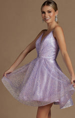 Load image into Gallery viewer, Lilac Sequin Short Homecoming
