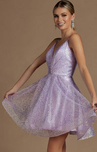 Lilac Sequin Short Homecoming