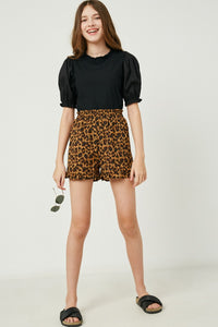 Ruffle Leopard Print Shorts